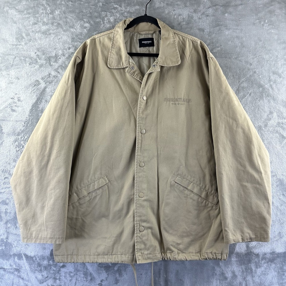 Essentials "Fear Of God" Jacket Men's M Tan Beige Khaki Quilted Lining Cotton